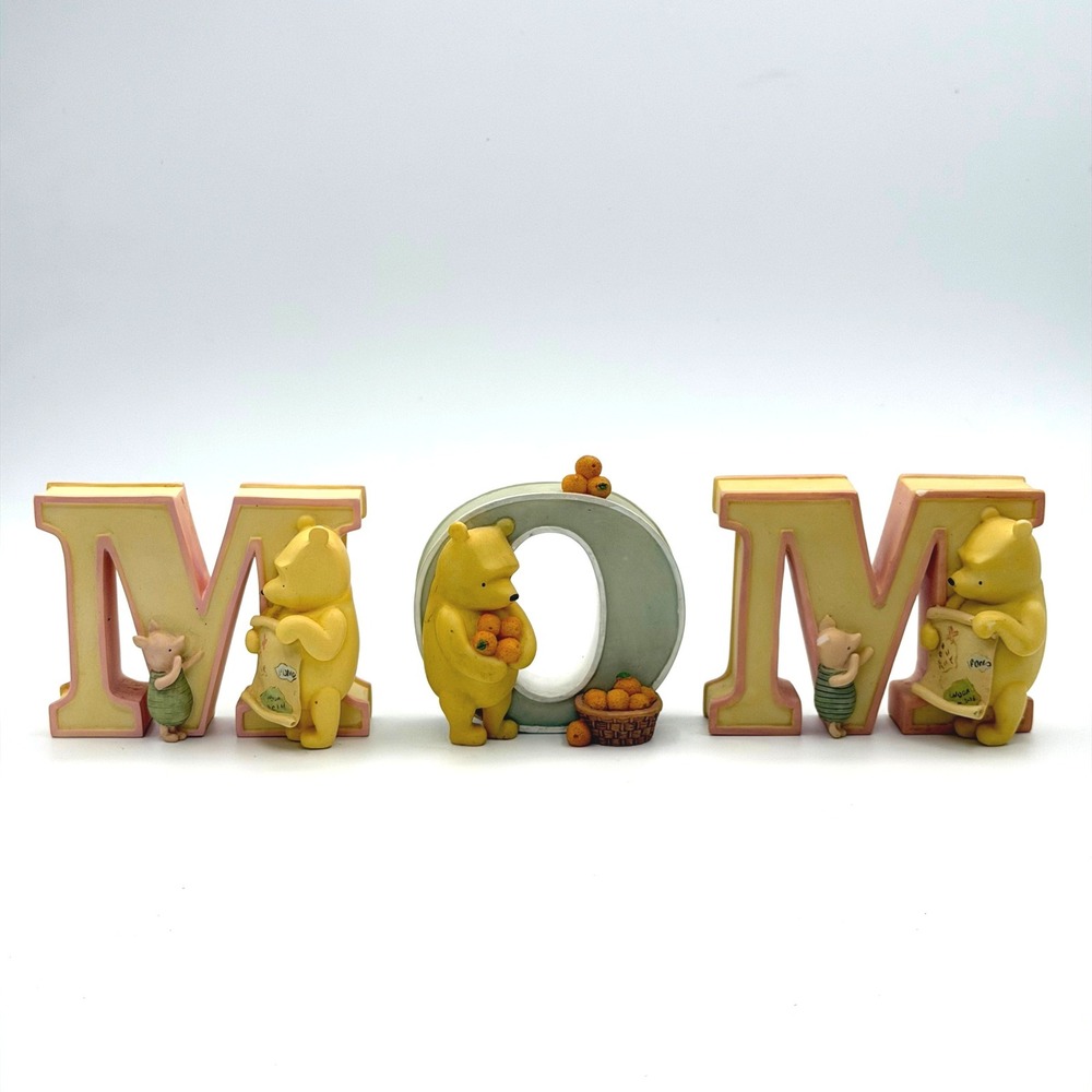 Michel & Co Classic Pooh MOM Wall Letters Set Disney Piglet Yellow Nursery Decor